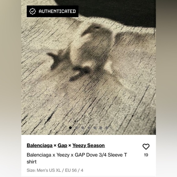 YEEZY GAP ENGINEERED BY BALENCIAGA DOVE TEE unisex Custom size XL (oversized) - Picture 7 of 16